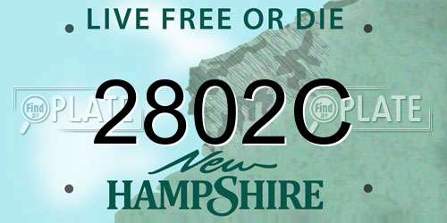 2802C New Hampshire License Plate
