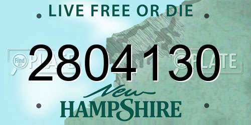 2804130 New Hampshire License Plate