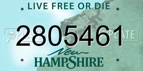 2805461 New Hampshire License Plate