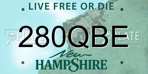 280QBE New Hampshire License Plate