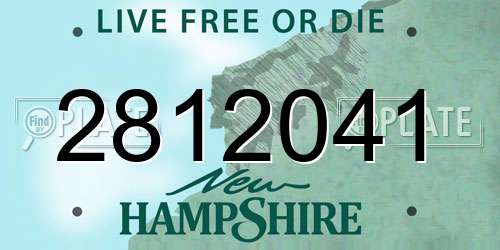 2812041 New Hampshire License Plate