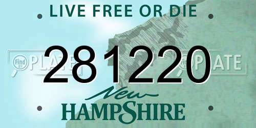 281220 New Hampshire License Plate