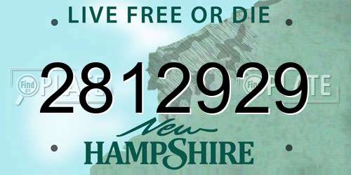2812929 New Hampshire License Plate