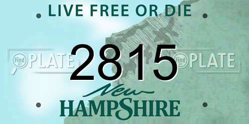 2815 New Hampshire License Plate