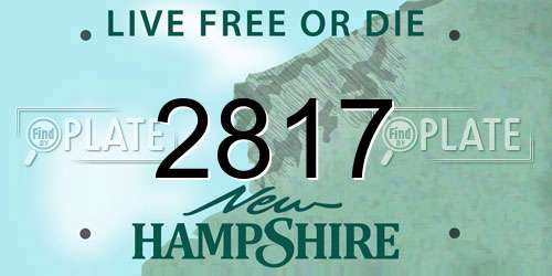 2817 New Hampshire License Plate