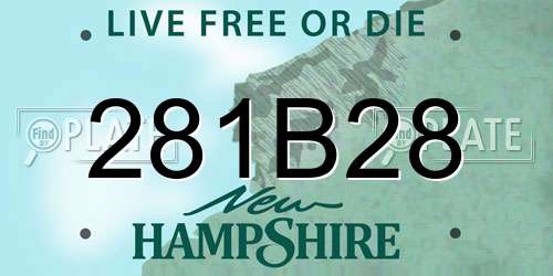 281B28 New Hampshire License Plate