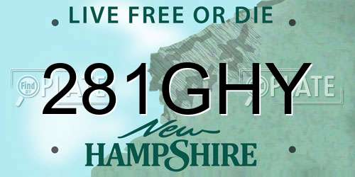 281GHY New Hampshire License Plate