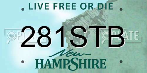 281STB New Hampshire License Plate
