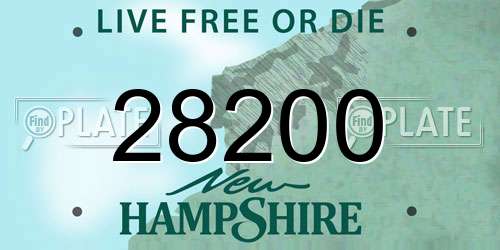 28200 New Hampshire License Plate