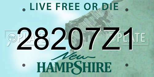 28207Z1 New Hampshire License Plate