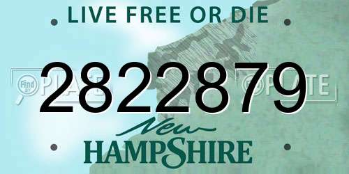 2822879 New Hampshire License Plate