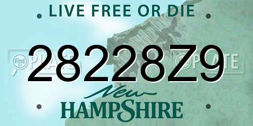 28228Z9 New Hampshire License Plate