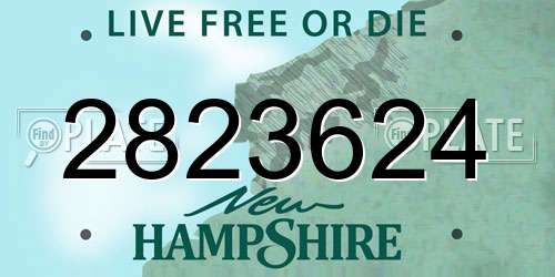 2823624 New Hampshire License Plate