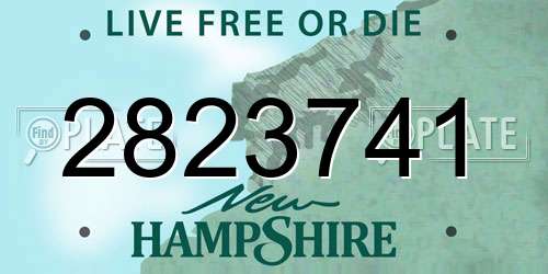2823741 New Hampshire License Plate