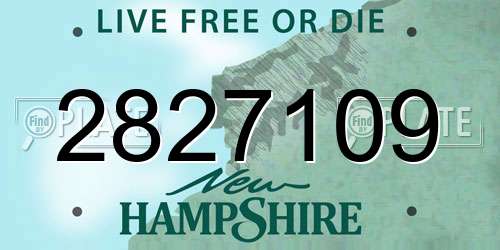 2827109 New Hampshire License Plate