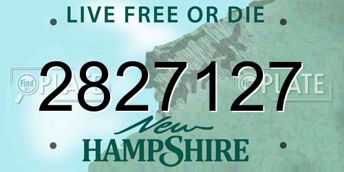 2827127 New Hampshire License Plate