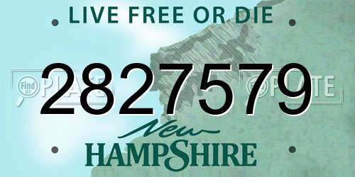 2827579 New Hampshire License Plate