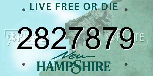 2827879 New Hampshire License Plate
