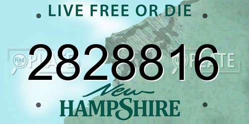 2828816 New Hampshire License Plate