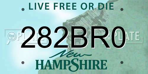 282BR0 New Hampshire License Plate