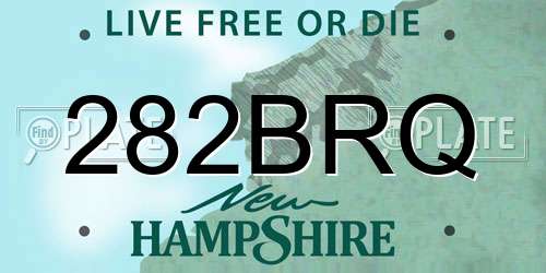 282BRQ New Hampshire License Plate