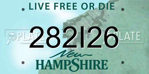 282I26 New Hampshire License Plate