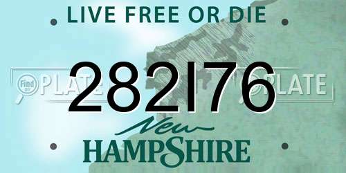 282I76 New Hampshire License Plate