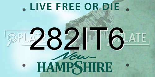282IT6 New Hampshire License Plate