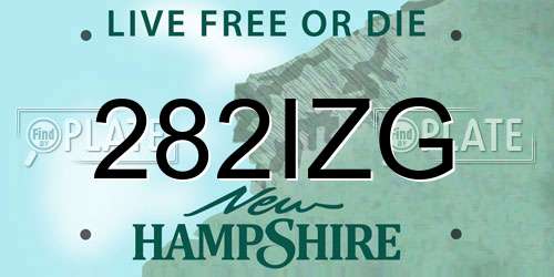 282IZG New Hampshire License Plate