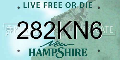 282KN6 New Hampshire License Plate