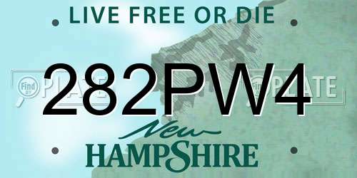 282PW4 New Hampshire License Plate