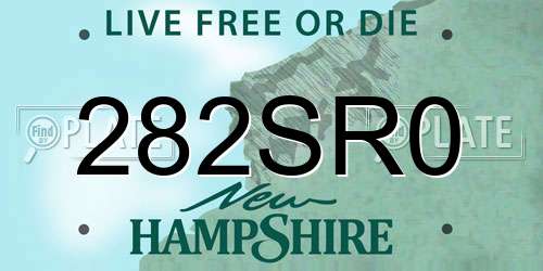 282SR0 New Hampshire License Plate