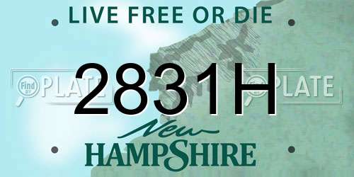 2831H New Hampshire License Plate