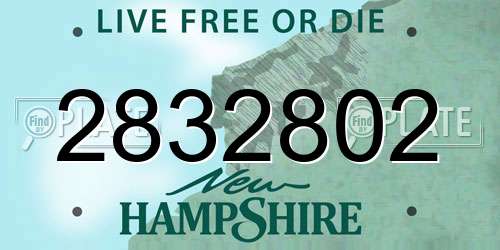 2832802 New Hampshire License Plate