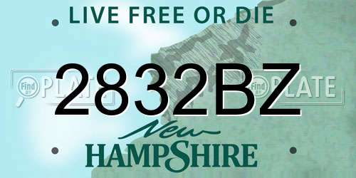 2832BZ New Hampshire License Plate