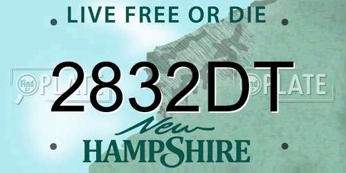 2832DT New Hampshire License Plate