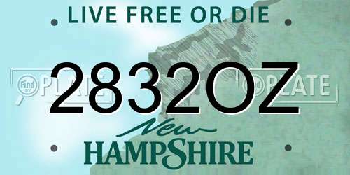 2832OZ New Hampshire License Plate