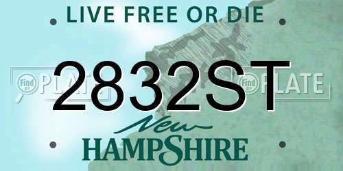2832ST New Hampshire License Plate