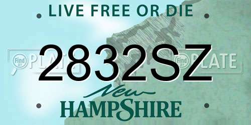 2832SZ New Hampshire License Plate