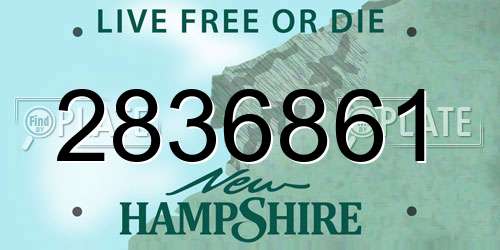 2836861 New Hampshire License Plate