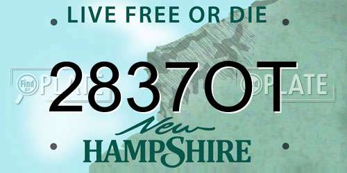 2837OT New Hampshire License Plate