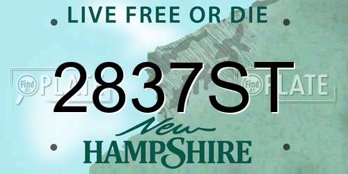 2837ST New Hampshire License Plate