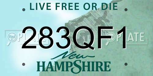 283QF1 New Hampshire License Plate