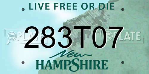 283T07 New Hampshire License Plate