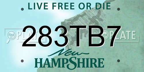 283TB7 New Hampshire License Plate