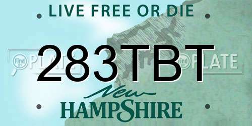 283TBT New Hampshire License Plate