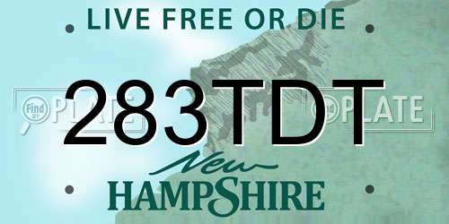 283TDT New Hampshire License Plate