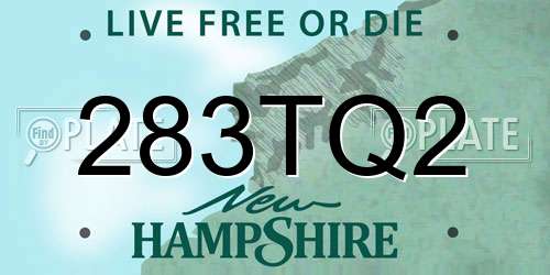 283TQ2 New Hampshire License Plate
