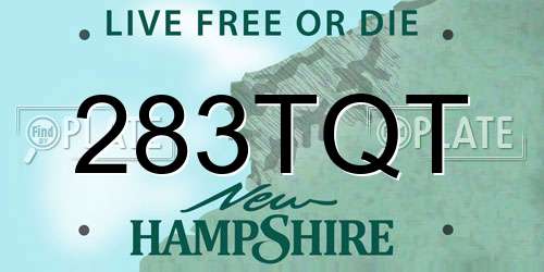 283TQT New Hampshire License Plate