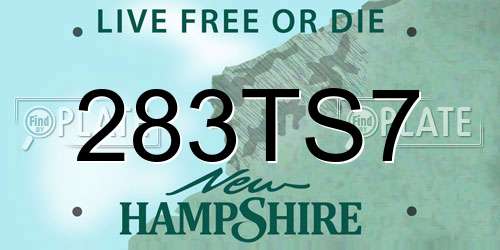 283TS7 New Hampshire License Plate
